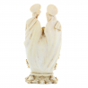 Statue of the Holy Family with flowers in stone and resin 22cm