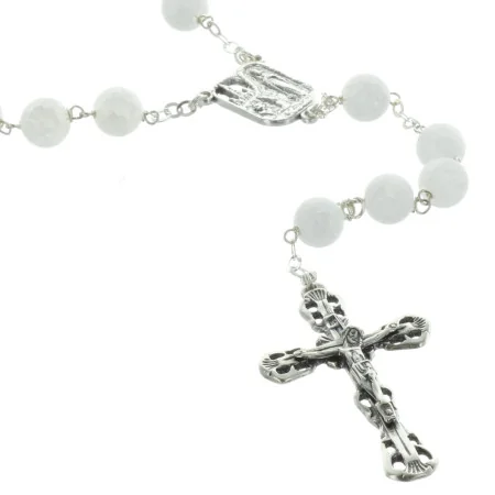 Rosario d'argento con pietre incrinate 7 mm