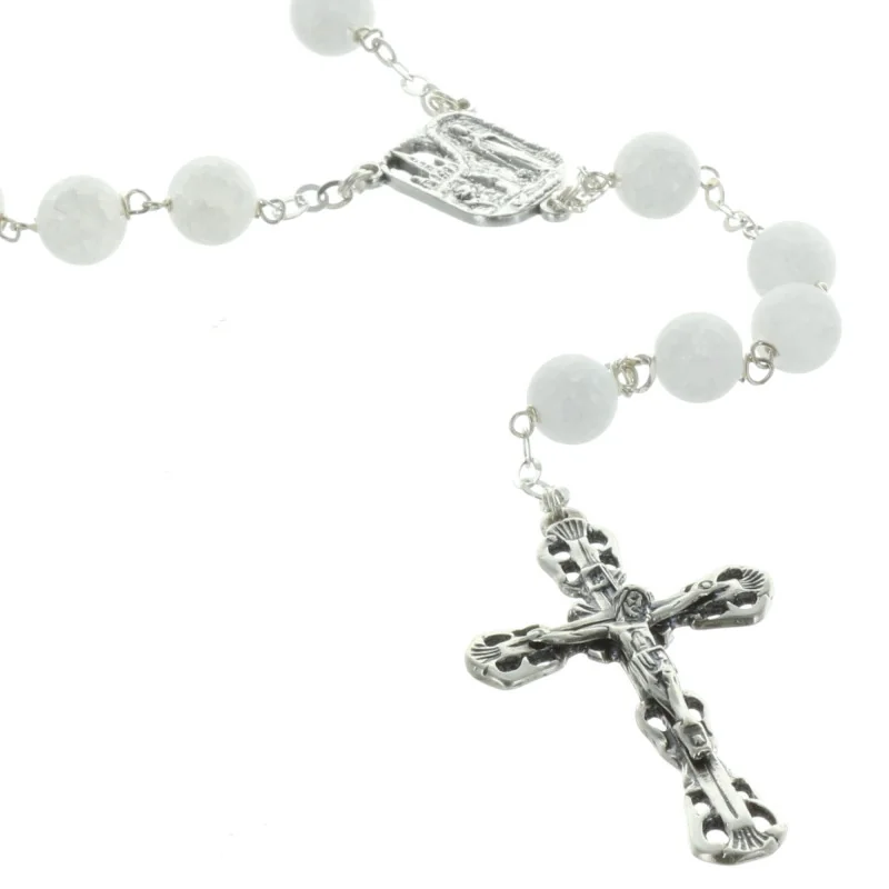 Rosario d'argento con pietre incrinate 7 mm