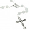 Lourdes Silver rosary with cracked stones effect 7mm