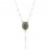 Medaglia miracolosa del rosario in argento e pietre di zircone
