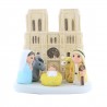 Crèche de Noël Notre Dame de Paris en céramique