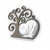 Cadre de communion avec coeur et arbre de vie en argent 15x13cm