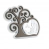 Communion frame with heart and tree of life in silver 15x13cm