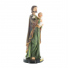 Statue de Saint Joseph à l'enfant en résine colorée 31cm