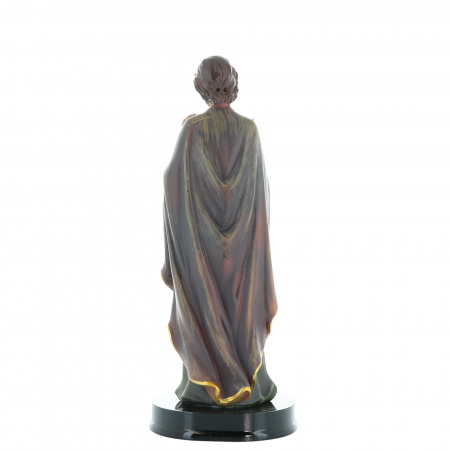 Statua di San Giuseppe con bambino in resina colorata 22 cm