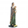 Statue of Saint Joseph with child in coloured resin 22cm