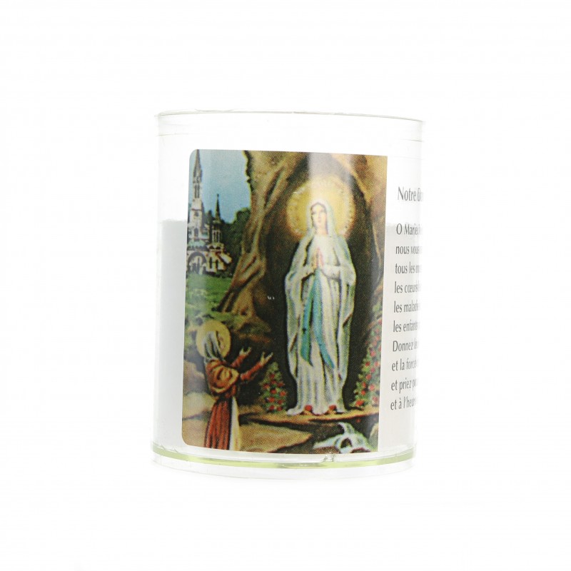 Candle of Our Lady of Lourdes with prayer