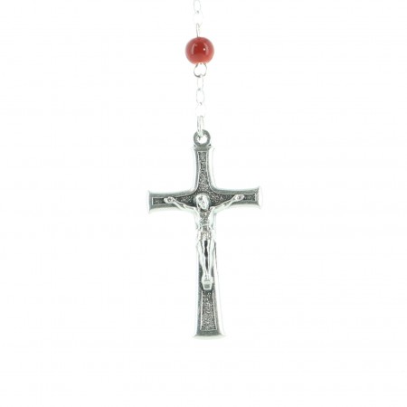 Christmas rosary in glass with star hematite paters