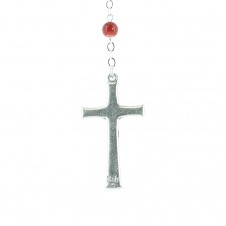 Christmas rosary in glass with star hematite paters