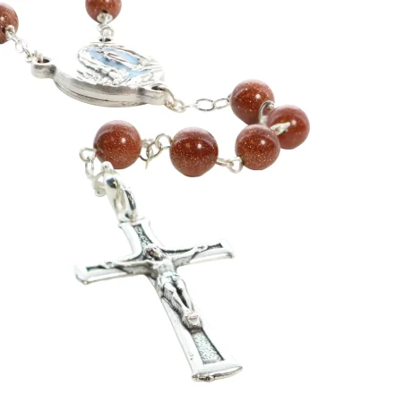 Rosario dell'Acqua di Lourdes con grani scintillanti