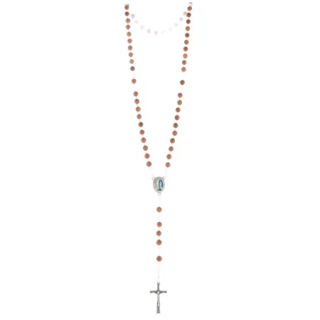 Water of Lourdes rosary with glittering grains