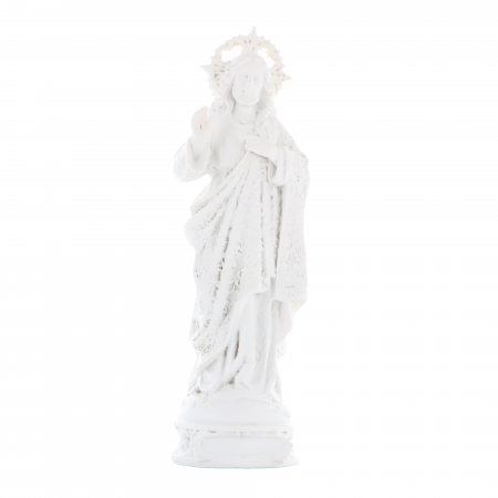 Statue Sacré-Coeur de Jésus en pierre et résine paillettés de 22cm