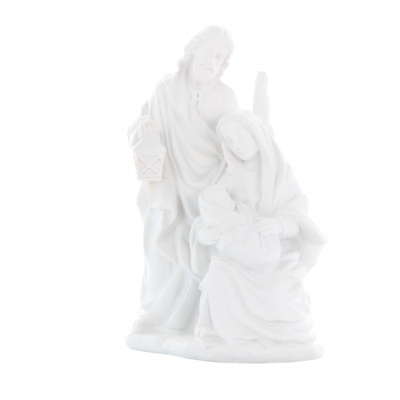 Statua della Sacra Famiglia in pietra e resina 15 cm