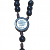 Padre Pio black wooden rosary