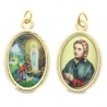 Set of two golden medals of Bernadette and the Apparition 20mm