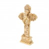 Croce con angelo 21 cm in pietra e resina beige