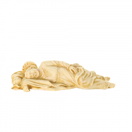 Statue de Saint Joseph dormant en pierre et résine de 21cm