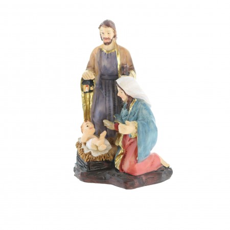 Statua della Sacra Famiglia in resina 9cm