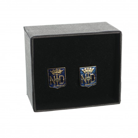 Cufflinks Our Lady of Lourdes in the shape of a shield