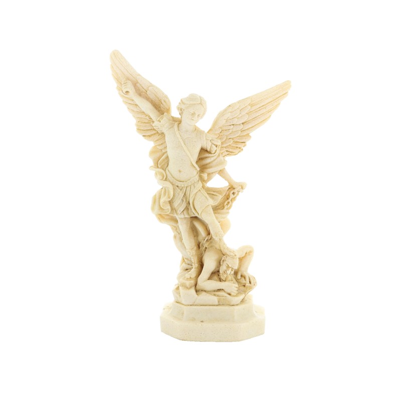 Statue of Saint Michael in stone and resin 22cm