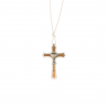 Collier de Communion avec croix en bois d'olivier et cordon blanc