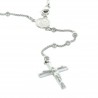 Rhodium silver rosary with Our Lady of Grace centerpiece