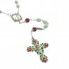 Lourdes Silver Plated rosary with coloured roses