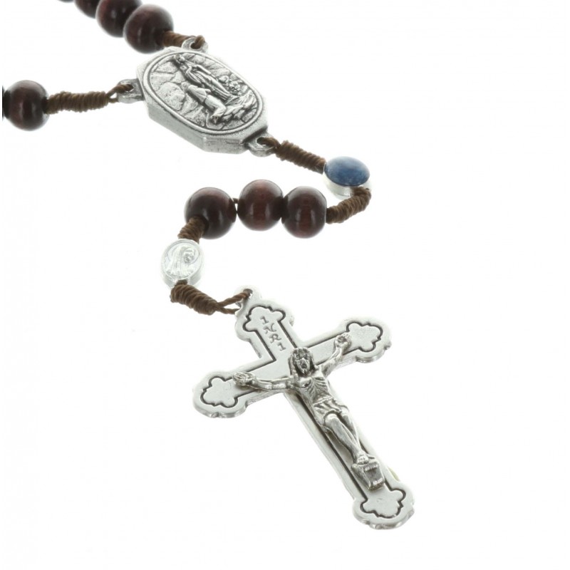 Wooden Rosary with Lourdes water and paters with Lourdes medal