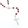 Chapelet parfum de rose avec un cadre de l'apparition de Lourdes 7x10 cm