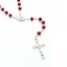 Rose perfume rosary with a frame of Lourdes 7x10 cm