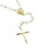 Rosario Lourdes madreperla con croce dorata