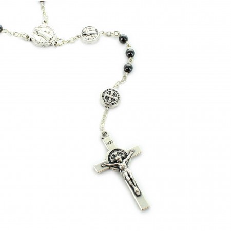 Rosary Saint Benedict in metal with carabiner