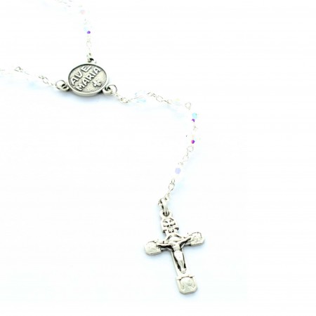 Rosario in argento con vere...
