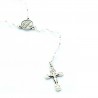 Silver rosary with real swarovski pearls of 5 mm