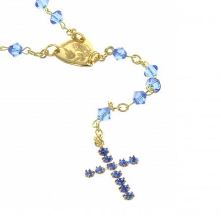 Swarovski crystal Lourdes rosary with a rhinestone cross
