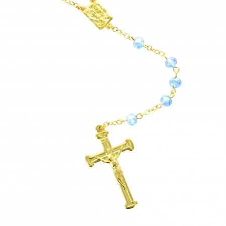 Golden rosary with crystal beads