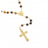 Gold-plated rosary with Tiger Eye stone beads
