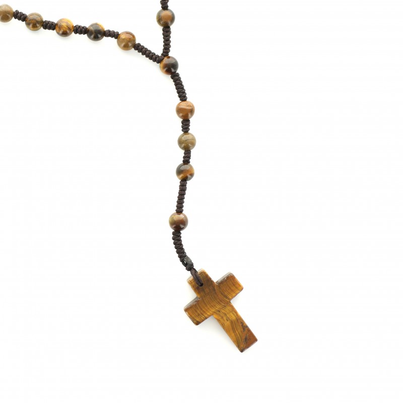 Rosary with tiger's eye stone beads