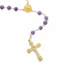 Gold-plated rosary with black agate stones