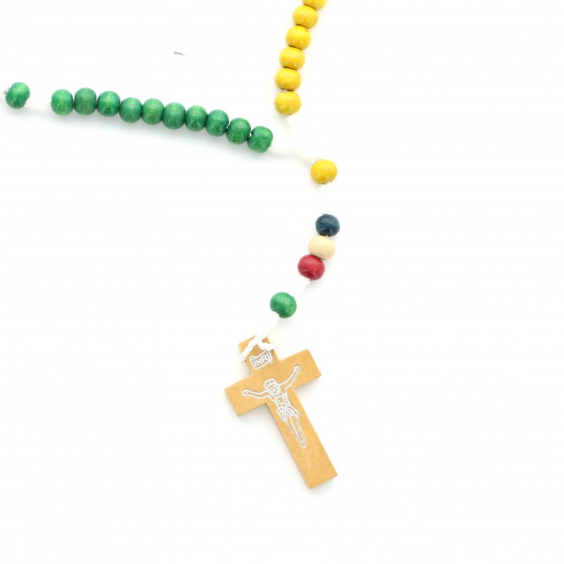 Rosario Missionario multicolore su corda