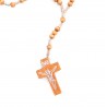 Short Wooden rosary with a drawn Christ on cross