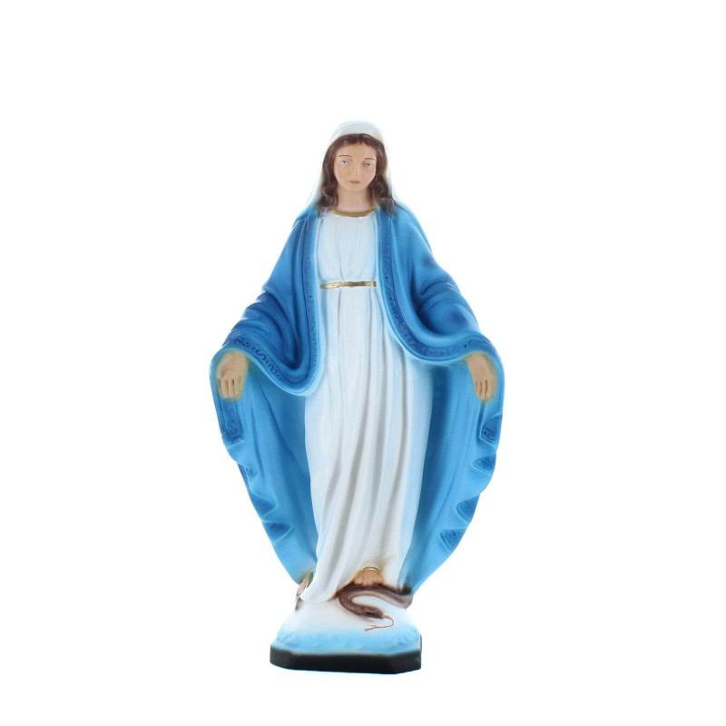 Statua della Madonna Miracolosa in resina colorata 30cm
