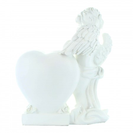 Statue d'Ange debout en résine avec un coeur contenant une bougie 30cm