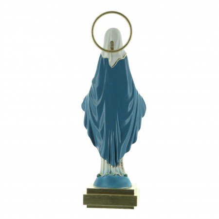 Statua della Madonna Miracolosa con abito a fiori e manto blu16 cm