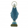 Statue of Our Lady of Grace in white resin with a flowery dress a blue coat 16cm