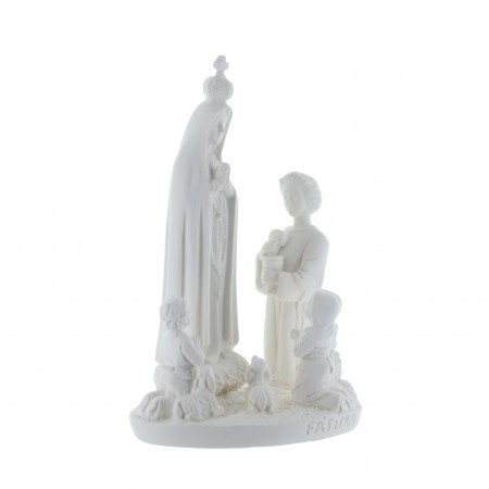Statua dell'Apparizione di Fatima in resina bianca 12cm