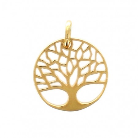 Gold plated Tree of Life Pendant 18 mm