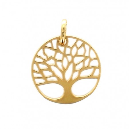 Pendentif arbre de vie en plaqué or 18 mm et 1,6g