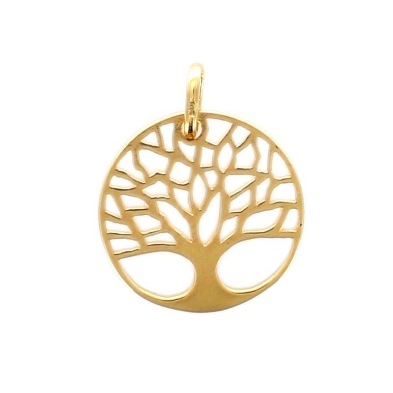 Gold plated Tree of Life Pendant 18 mm